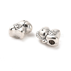 チベット風合金ビーズ  カドミウムフリー＆鉛フリー  馬  アンティークシルバー  12x10.5x7mm  穴：2.7mm  約452個/1000g&nbsp;FIND-C043-018AS