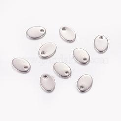 Tarnish Resistant Original Color Flat Oval Stamping Blank Tag Charms 201 Stainless Steel Pendants&nbsp;X-STAS-Q064