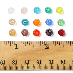15連売り15色透明ガラスビーズ連売り  多面カット  双円錐形  ミックスカラー  6x6mm  穴：1mm&nbsp;EGLA-FS0001-46