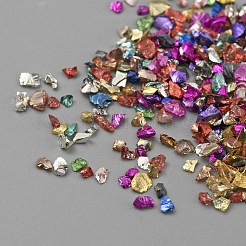 電気メッキガラスビーズ  穴がない  チップ  カラフル  1~3x1~2x1~1.2mm  約50 G /袋  約16666個/袋&nbsp;GLAA-WH20001-01B