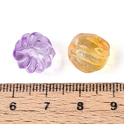 透明ガラスビーズ  ラウンド  ねじれた  ミックスカラー  12mm  穴：1.5mm  約520個/1000g&nbsp;GLAA-T025-24