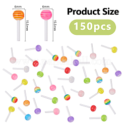 樹脂150Dロリポップネイルアートアクセサリー3個  ミックスカラー  15.5x6mm&nbsp;FIND-DC0007-89