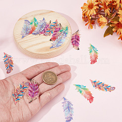 DIY 430 Stainless Steel Feather Dangle Earring Making Kit&nbsp;DIY-DR0001-43