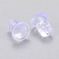 1200個6スタイルのプラスチックとシリコンのイヤーナット  ピアスバックキャッチ  混合形状  ホワイト  200個/スタイル&nbsp;KY-LS0001-02