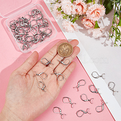 304ステンレススチールフレンチフックピアス金具60個  アイスピックピンチベイル付きイヤーワイヤー  ステンレス鋼色  24mm  ピン：0.7mmと0.5mm&nbsp;STAS-SP0001-21P