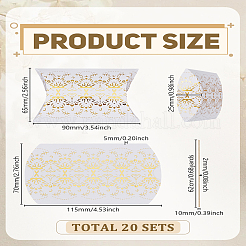 20 Sets Hot Stamping Pillow Cardboard Paper Printed Candy Boxes&nbsp;CON-LP0001-08