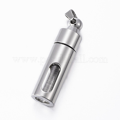 304ステンレスペンダント  ガラスと  コラム  ミックスカラー  48x13mm  穴：6.5x6mm&nbsp;STAS-H385-06