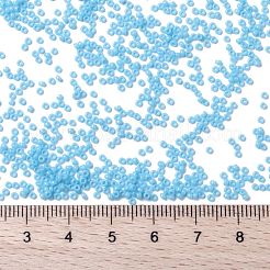 MIYUKIラウンドロカイユビーズ  日本製シードビーズ  15/0  （rr413)不透明なターコイズブルー  15/0  1.5mm  穴：0.7mm  約250000個/ポンド&nbsp;SEED-G009-RR0413