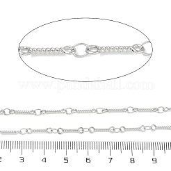 ラックメッキ合金スティックリンクチェーン  ハンダ付け  スプールで  プラチナ  12.5x3x1.5mm  約32.81フィート（10m）/ロール&nbsp;LCHA-N005-01P