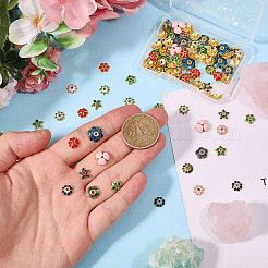 96Pcs 16 Styles Alloy Enamel Bead Caps&nbsp;FIND-CA0011-46