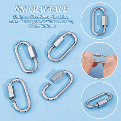 304 Stainless Steel Screw Carabiner Lock Charms&nbsp;STAS-UN0050-89P