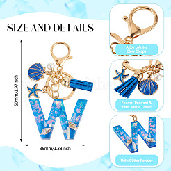 Star Resin & Shell Keychains&nbsp;KEYC-TAC00087-01W