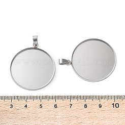 304 Stainless Steel Pendant Cabochon Settings&nbsp;STAS-L282-010P-10