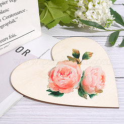 未完成の木製ハートカットアウト形状  結婚式のための  バレンタイン  DIY用品  バリーウッド  15x15x0.2cm&nbsp;LS-WOOD-WH0101-37D