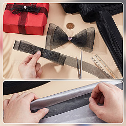 3 Rolls 3 Styles Elastic Polyester Deco Mesh Ribbons&nbsp;DIY-NB0013-55A