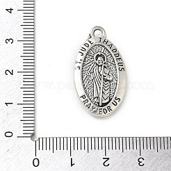 合金ペンダント  オーバル  アンティークシルバー  28x16x3.5mm  穴：2mm  約268個/1000g&nbsp;FIND-E051-01AS-09