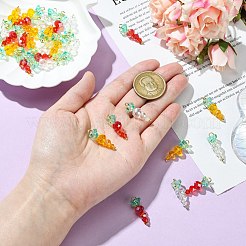 30 個 3 スタイルのガラスペンダント  コラットチャーム  18KGP本金メッキ真鍮製パーツとともに  ミックスカラー  25mm  10個/スタイル&nbsp;PALLOY-CJ00094