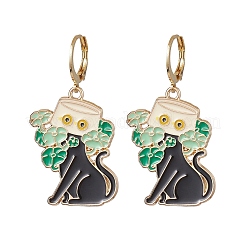 10Pcs 10 Styles Cat Shape Alloy Enamel Dangle Earrings&nbsp;EJEW-JE05822