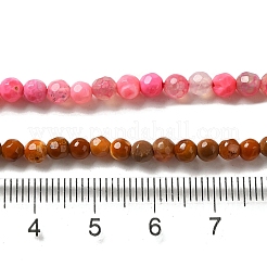 ファイヤーアゲートクラックルビーズ連売り  染め  多面カット  ラウンド  ミックスカラー  4mm  穴：1mm  約90個/連  15インチ&nbsp;G-G588-4mm-M