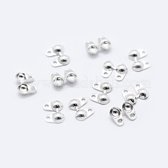 925スターリングシルバーつぶし玉カバー  銀  7x5x1.2mm  穴：0.8mm  内径：2mm  約130個/10g&nbsp;STER-K167-001S