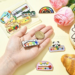 10Pcs 10 Styles Mood Social Battery Sliding Enamel Pins&nbsp;JEWB-CJ0001-52