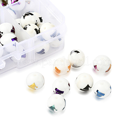 80Pcs 8 Colors Christmas Opaque Glass Beads&nbsp;EGLA-YW0001-06