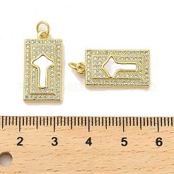 Brass Micro Pave Clear Cubic Zirconia Pendants&nbsp;KK-K365-10C-G