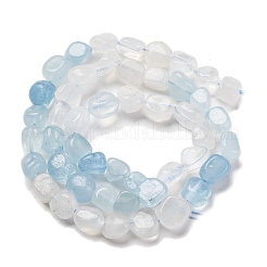 Natural Rainbow Moonstone & Aquamarine Beads Strands&nbsp;G-L610-B03-01