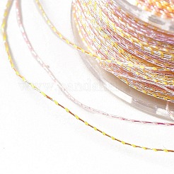 ポリエステル製メタリック糸 25巻  ジュエリー作り用ポリエステルコード  ミックスカラー  0.06mm  約27.34ヤード（25m）/ロール&nbsp;OCOR-E026-05