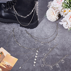 4Pcs 2 Styles Aluminium Curb Chain Boot Strap Chains&nbsp;HJEW-UN00120