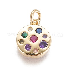 Brass Micro Pave Cubic Zirconia Charms&nbsp;ZIRC-E145-75