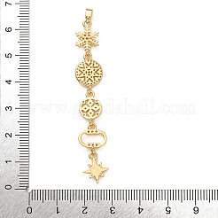 Tassel Brass Micro Pave Clear Cubic Zirconia Big Pendants&nbsp;KK-L271-01G-06