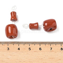 ひょうたん3ホール天然なレッドジャスパーのグルビーズ  Tドリルビーズ  20.5x11.5x12mm  穴：2mm&nbsp;G-F223-05-12mm