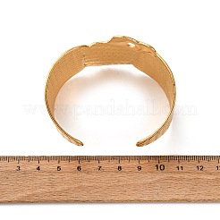 Summer 304 Stainless Steel Wide Cuff Bangles for Women Men&nbsp;BJEW-F511-01G