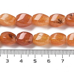 天然石ドラゴンアゲート瑪瑙ビーズ連売り  染め＆加熱  ツイスト  オレンジ  12x8x8mm  穴：1.2mm  約33個/連  16.34''（41.5センチメートル）&nbsp;G-G172-01T
