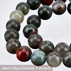 2 Strands Natural African Bloodstone Beads Strands&nbsp;G-OC0002-42