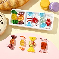 10 個 10 スタイルのガラスペンダント  キャンディ  ミックスカラー  45.5~54.5x21~28.5x7.5~19.5mm  穴：1.5~2.5mm  1個/スタイル&nbsp;GLAA-CJ0002-89