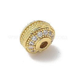 Rack Plating Brass Micro Pave Cubic Zirconia Beads&nbsp;KK-L224-032G