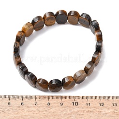 Natural Tiger Eye Faceted Beaded Stretch Bracelets for Women&nbsp;BJEW-K251-07A