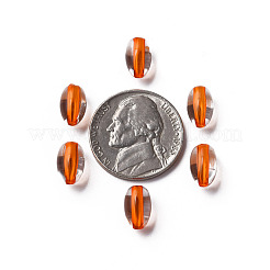 透明なアクリルビーズ  オーバル  オレンジ  9.5x6mm  穴：1.5mm  約2000個/500g&nbsp;MACR-S373-134-T02
