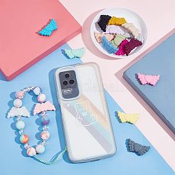17 個 17 色食品グレードの環境に優しいシリコーン焦点ビーズ  翼とハート  ミックスカラー  20x37.5x8mm  穴：2mm  1pc /カラー&nbsp;SIL-HY0001-05