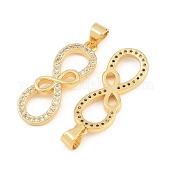 Brass Micro Pave Clear Cubic Zirconia Pendants&nbsp;CU-CBA56CE-05G
