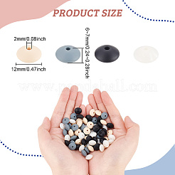 80Pcs 4 Colors Food Grade Eco-Friendly Silicone Beads&nbsp;SIL-DC0001-12