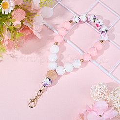 1Pc Silicone & Wood Pendant Decorations&nbsp;HJEW-BM0001-61E