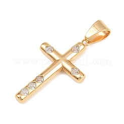 316 Surgical Stainless Steel & Clear Cubic Zirconia Pendants&nbsp;STAS-A137-03C-G