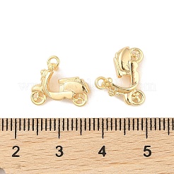 真鍮チャーム  オートバイ  18KGP本金メッキ  11.5x14x6mm  穴：1mm&nbsp;X-KK-Q816-41G