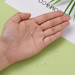 925スターリングシルバーピアスフック  スタンプ925個付き  銀  15x18x1.3mm  穴：1.5mm  24ゲージ  ピン：0.5mm&nbsp;X-STER-K167-049B-S