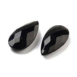 天然石オブシディアンペンダント  ファセットティアドロップチャーム  24x12.5x6mm  穴：1.2mm&nbsp;G-H007-08D