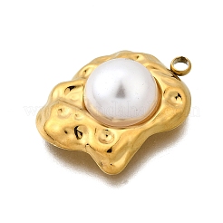プラスチックパールペンダント  304ステンレス鋼  ナゲット  22.5x16x7mm  穴：2mm&nbsp;STAS-Q360-03L-G