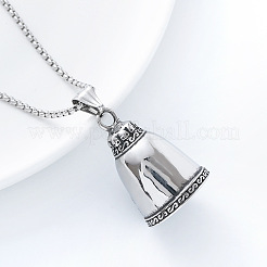 Cross Skull Viking Guardian Bell 304 Stainless Steel Pendant Box Chain Necklaces for Men Women&nbsp;DE4084